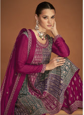 Outstanding Georgette Salwar Suit in Pink
